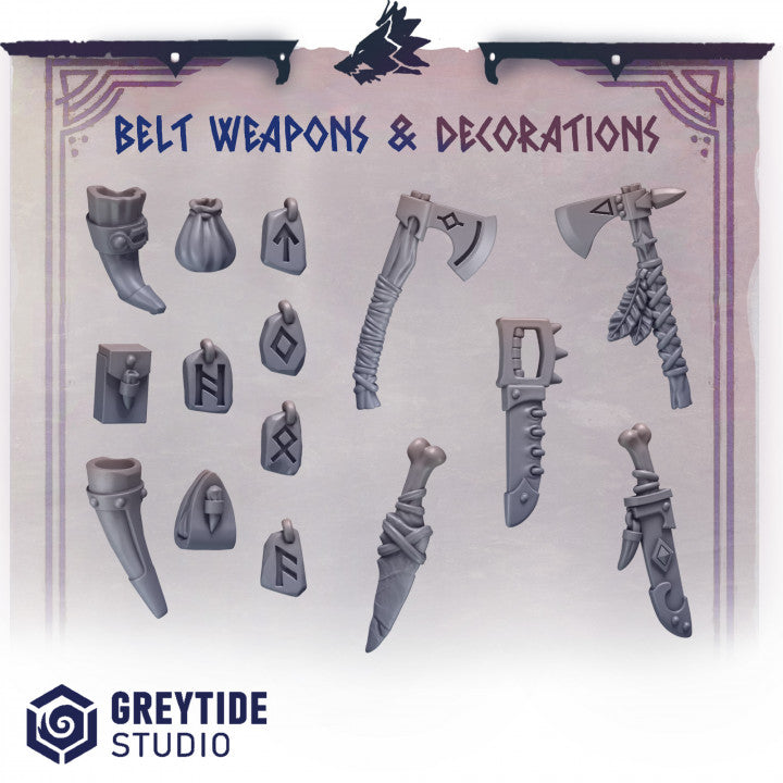 Greytide studio Belt weapons and decorations