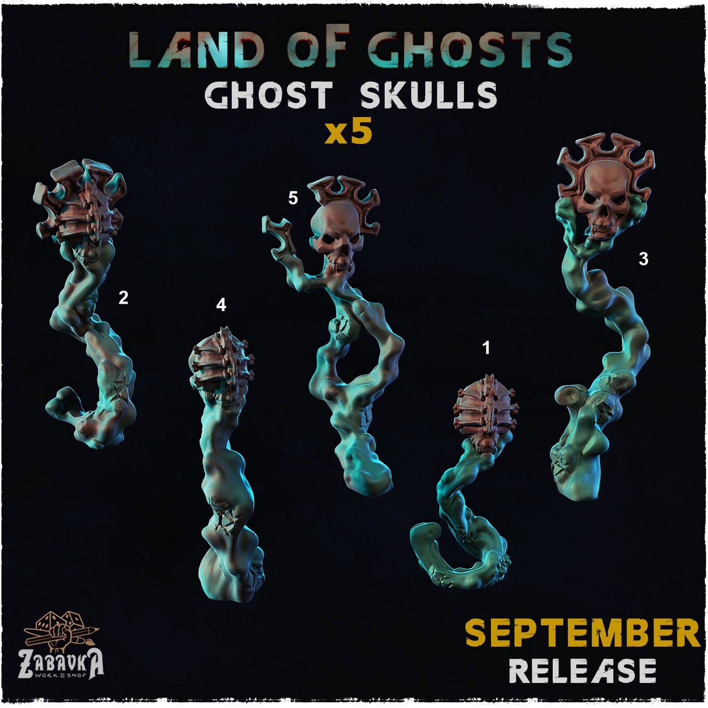 Land of Ghosts: Floating Ghost Skulls Basing Bits