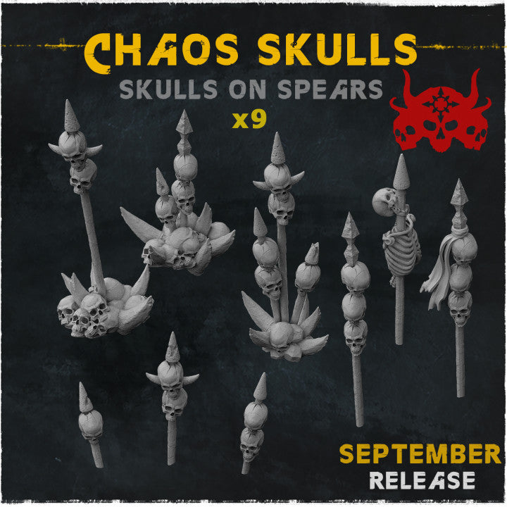 Skulls and Bones: Human Skulls on Spears Basing Bits