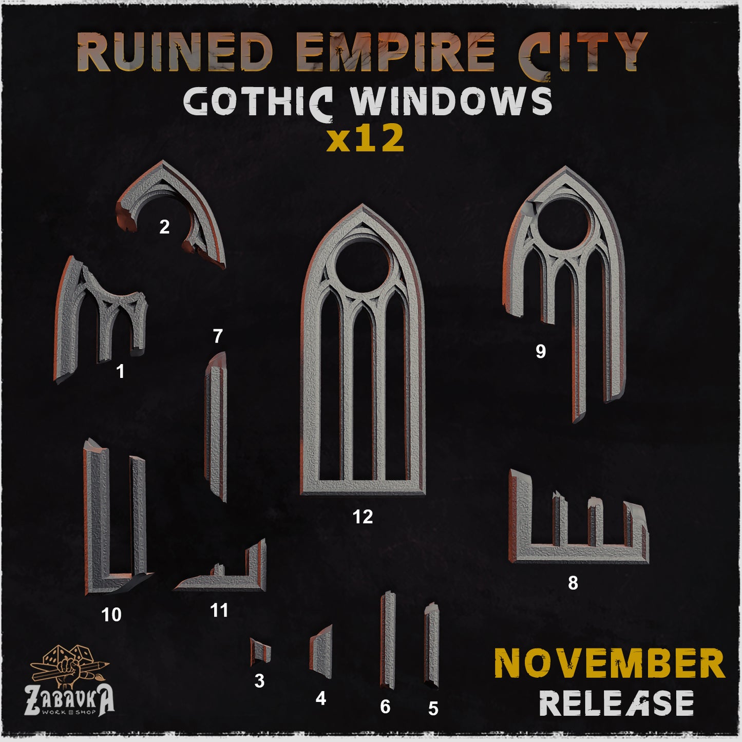 Ruined Empire: Gothic Windows Basing Bits